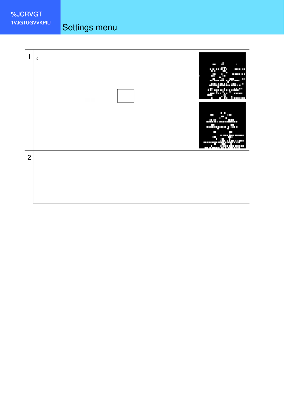 Hitachi 3000 user manual Settings menu, Displays the setting menu 