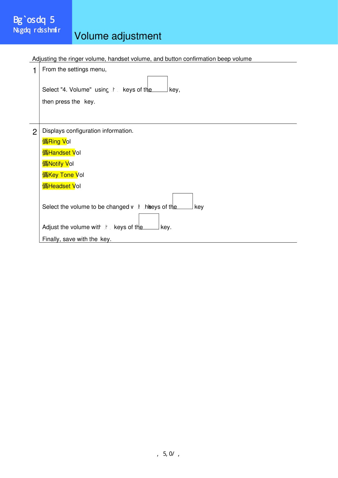 Hitachi 3000 user manual Volume adjustment 