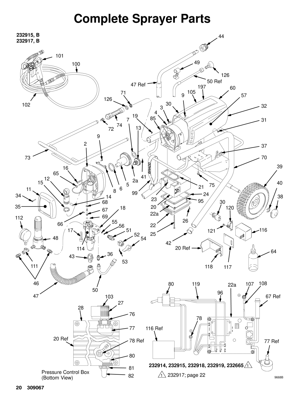 Hitachi 309067 dimensions Complete Sprayer Parts, 232915, B 232917, B, 232914, 232915, 232918, 232919 