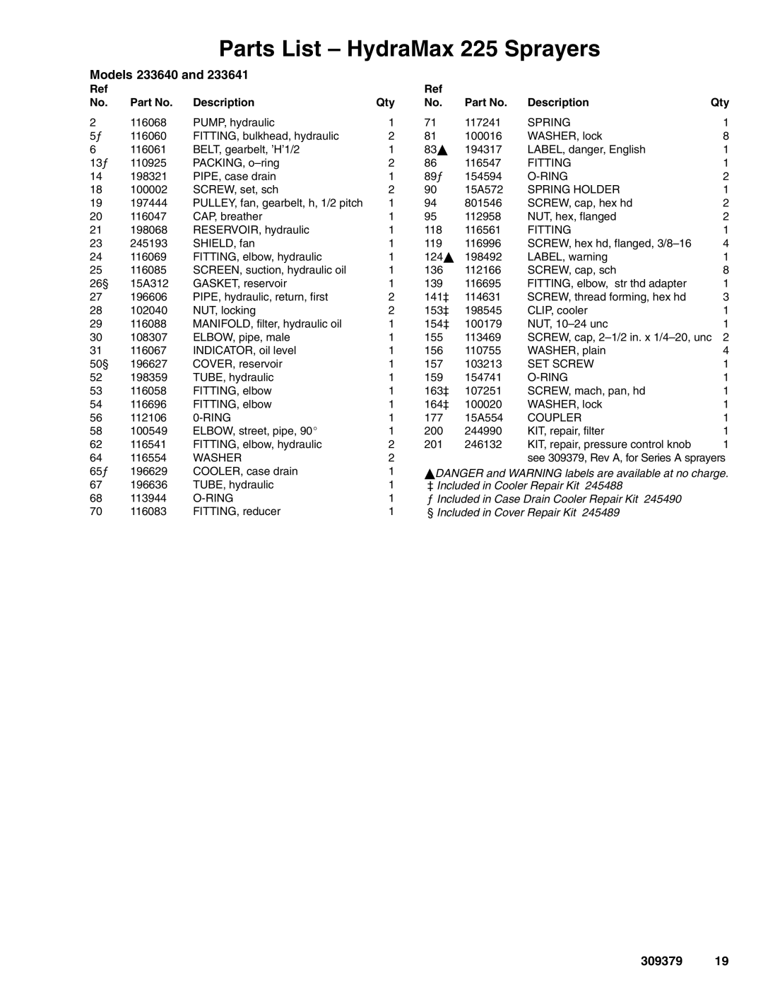 Hitachi 309379 warranty Fitting, Ring, Spring Holder, SET Screw, Coupler 