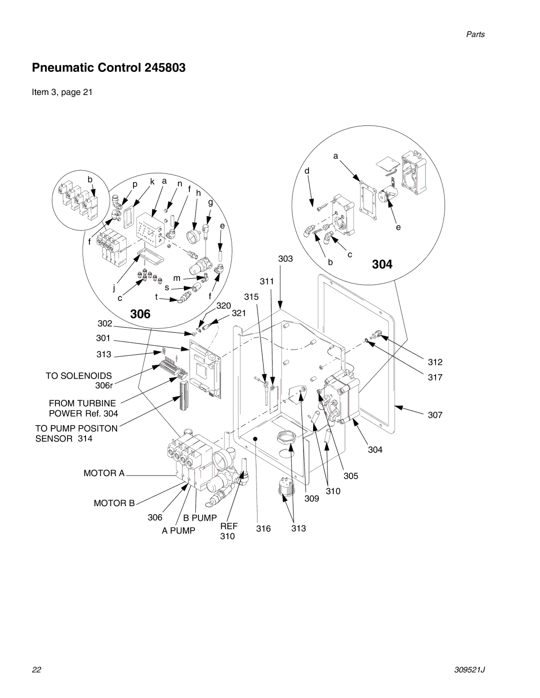 Hitachi 309521J important safety instructions Pneumatic Control, 304, 306 