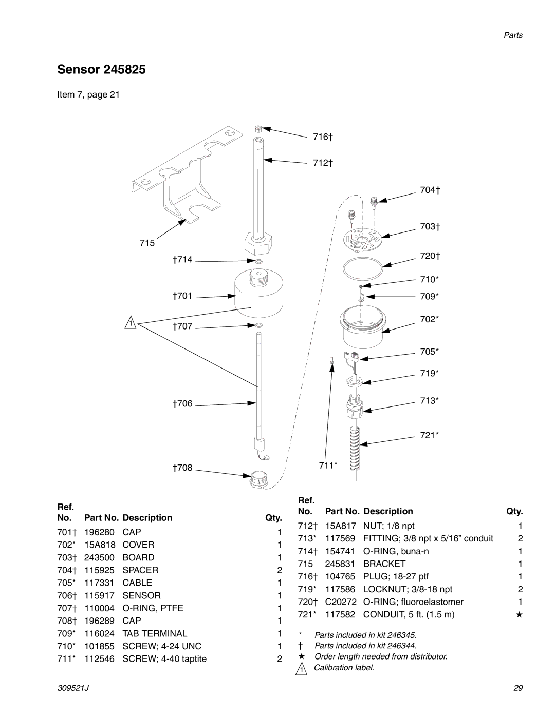 Hitachi 309521J important safety instructions Sensor 