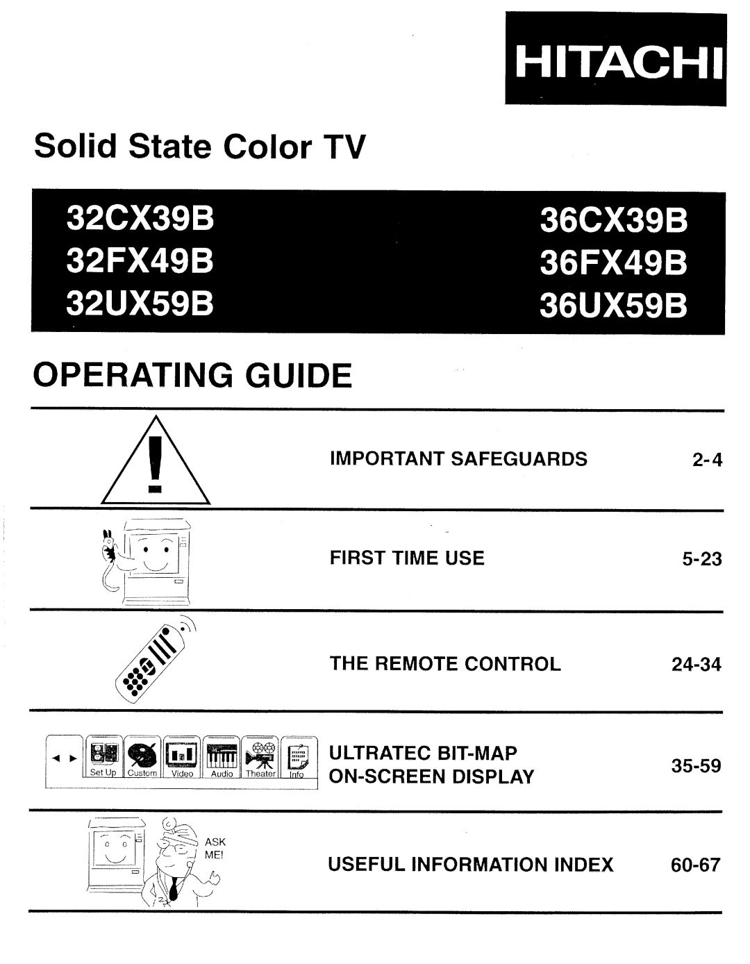 Hitachi 32CX39B manual 