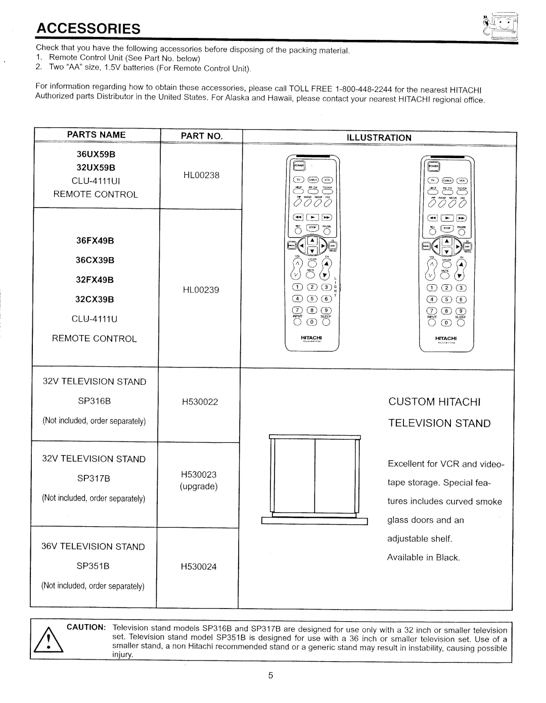 Hitachi 32CX39B manual 