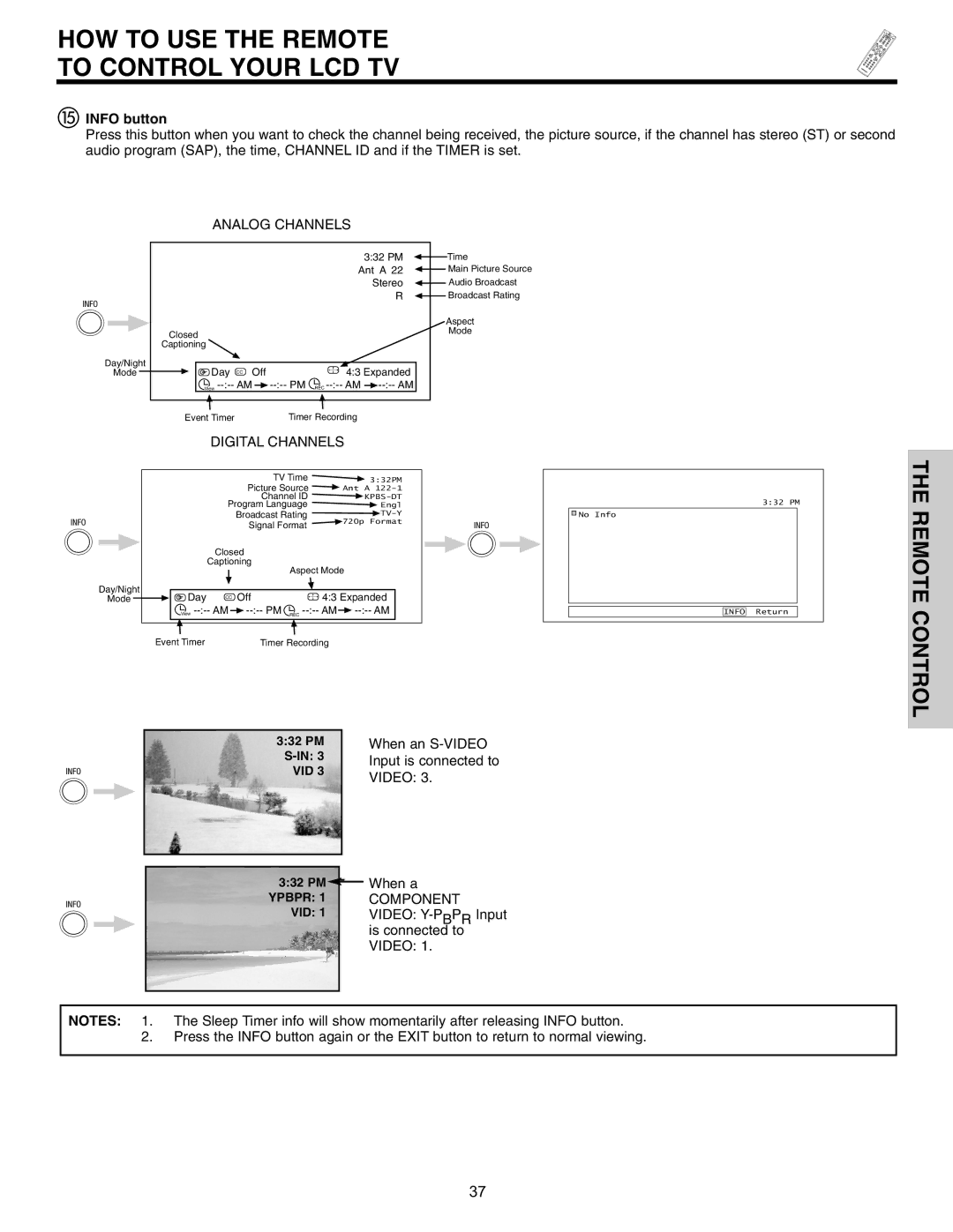 Hitachi 32HDL51 important safety instructions Info button, When an S-VIDEO, Video 