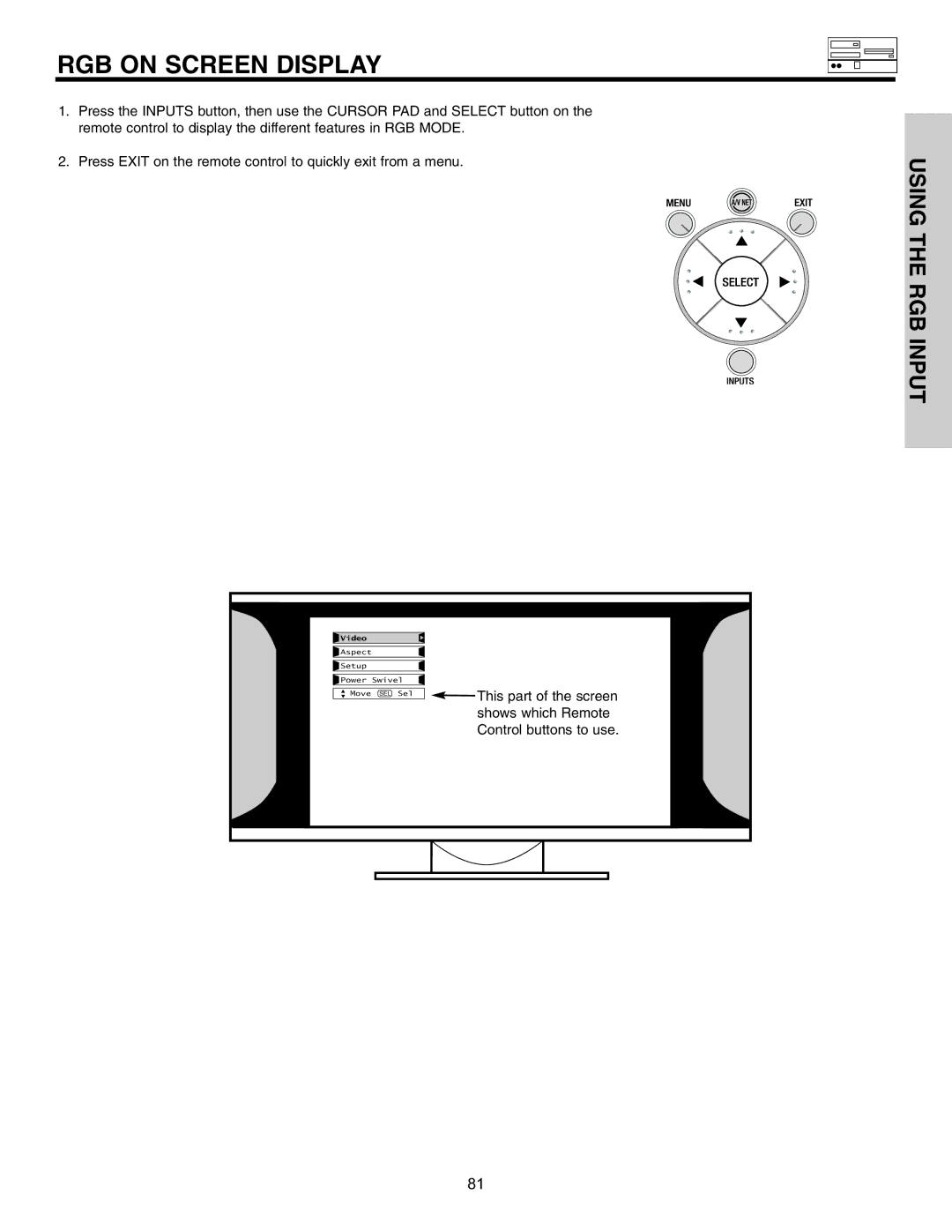 Hitachi 32HDL51 important safety instructions Aspect Setup Power Swivel Move 