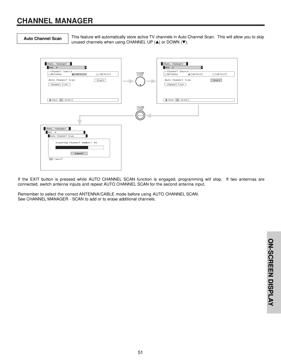 Hitachi 32HDX60 important safety instructions Auto Channel Scan 