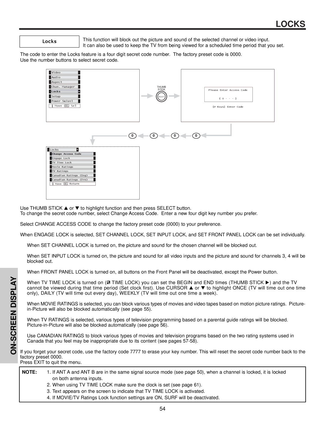 Hitachi 32HDX60 important safety instructions Locks 