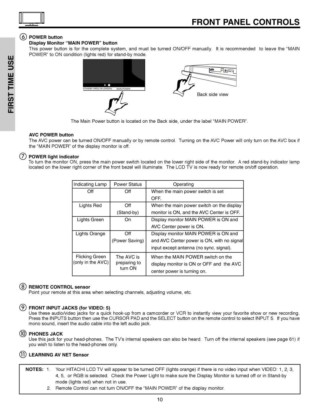 Hitachi 32HLX61 important safety instructions Phones Jack 