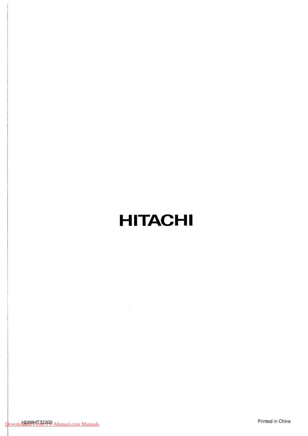 Hitachi 32LD7800TA manual 