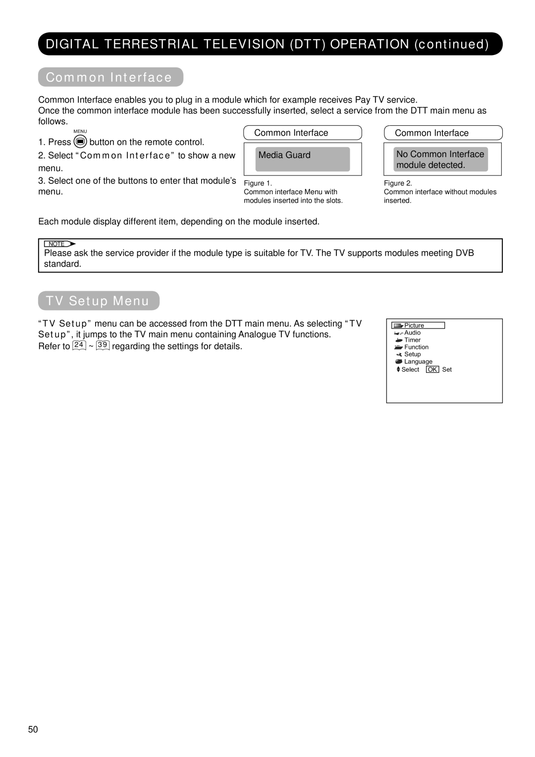 Hitachi 37LD9700C, 32LD9700N, 32LD9700U, 37LD9700U, 37LD9600, 37LD9700N, 32LD9600, 32LD9700C user manual TV Setup Menu 