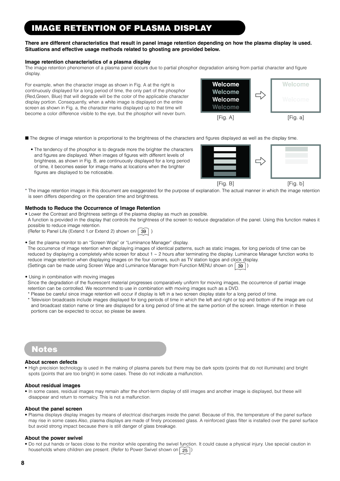 Hitachi 32PD7800, 42PD7800 user manual Image Retention of Plasma Display 