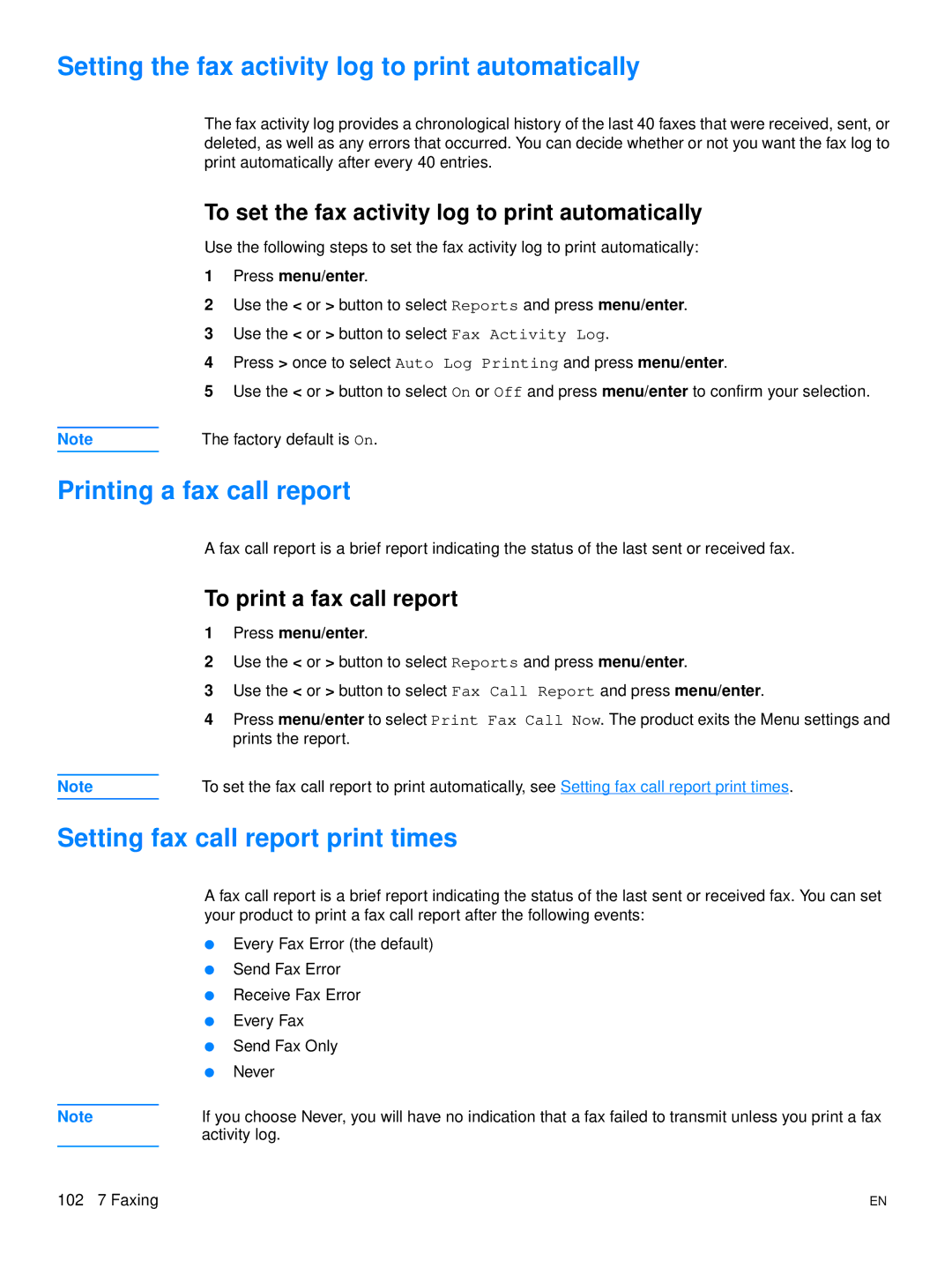 Hitachi 3300MFP manual Setting the fax activity log to print automatically, Printing a fax call report 