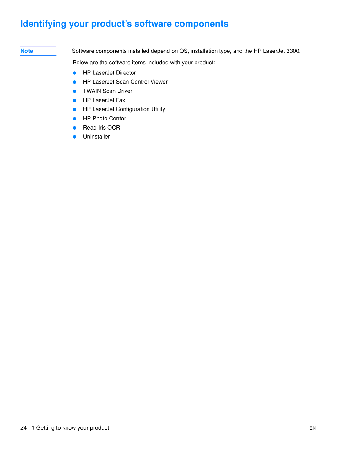 Hitachi 3300MFP manual Identifying your product’s software components 