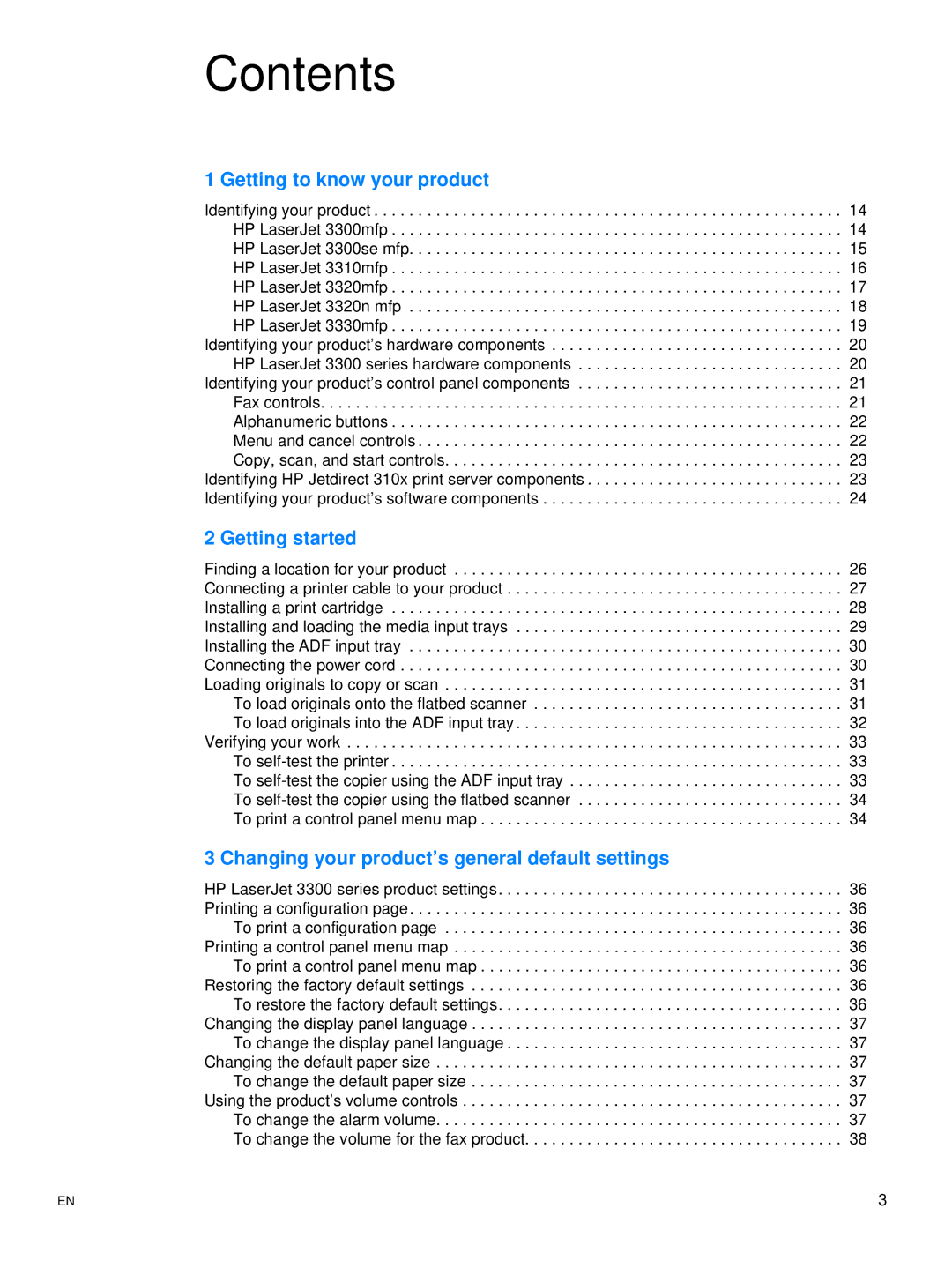 Hitachi 3300MFP manual Contents 