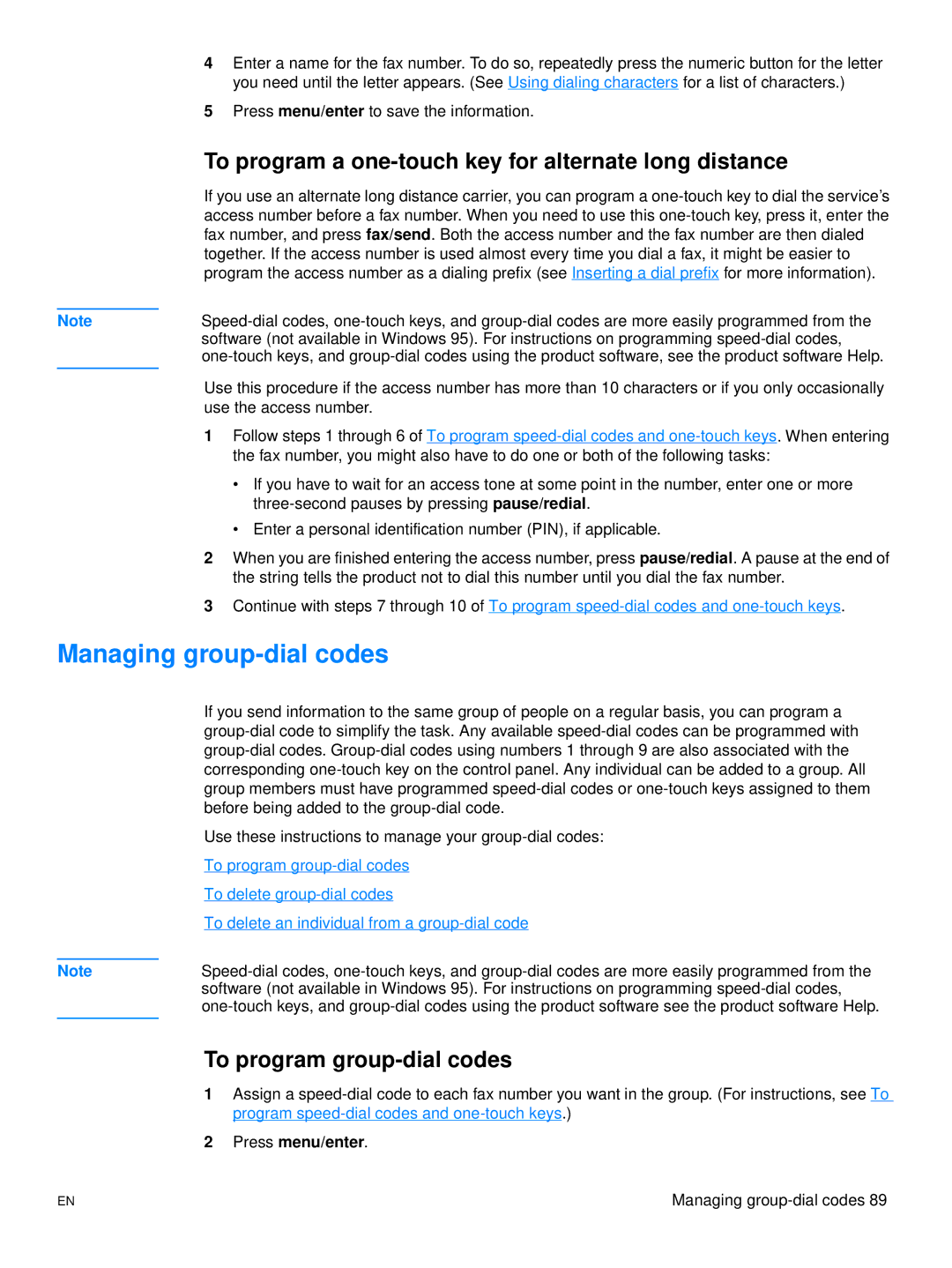 Hitachi 3300MFP manual Managing group-dial codes, To program a one-touch key for alternate long distance 