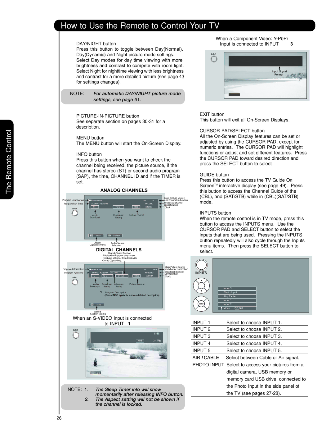 Hitachi 37HLX99 important safety instructions Analog Channels, Digital Channels 