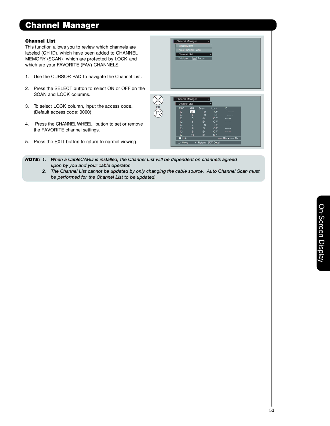 Hitachi 37HLX99 important safety instructions Channel List 