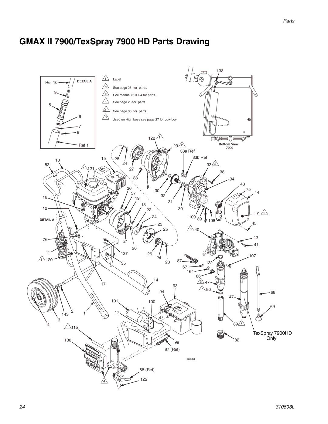 Hitachi 3900 important safety instructions Gmax ll 7900/TexSpray 7900 HD Parts Drawing, 2EFE 