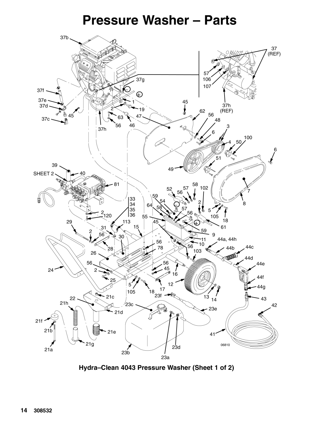 Hitachi 4043 important safety instructions Pressure Washer Parts, Sheet 