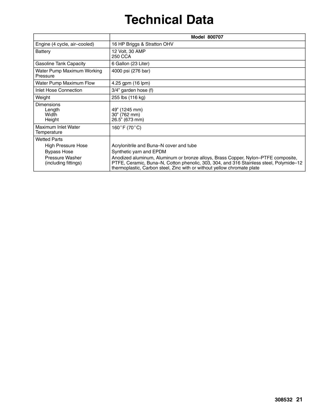 Hitachi 4043 important safety instructions Technical Data, Model 