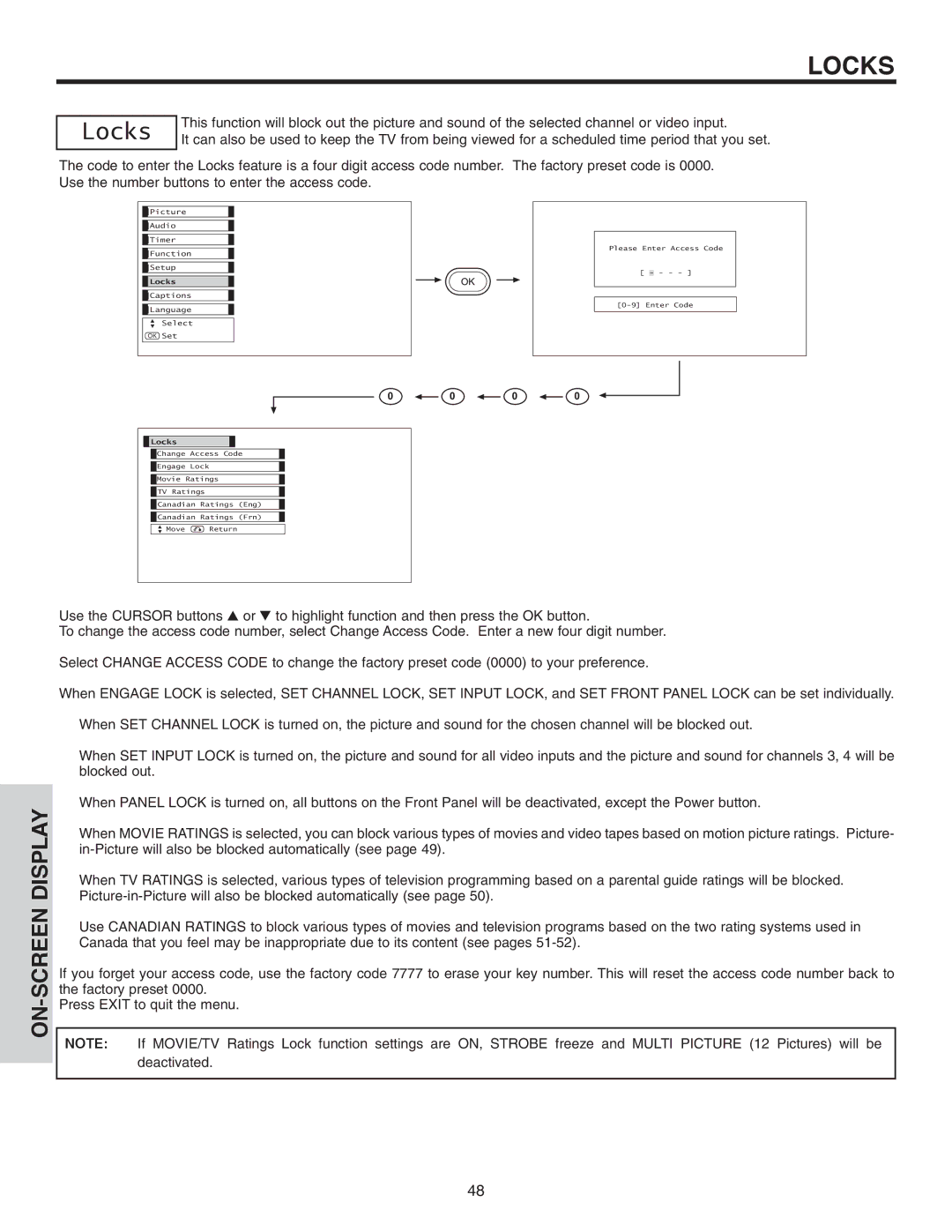 Hitachi 42EDT41A important safety instructions Locks 