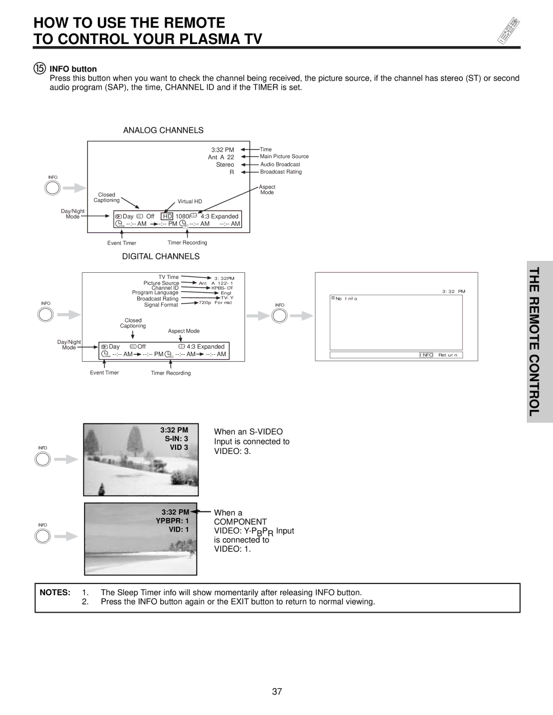 Hitachi 42HDX61 important safety instructions Info button, When an S-VIDEO, Video 