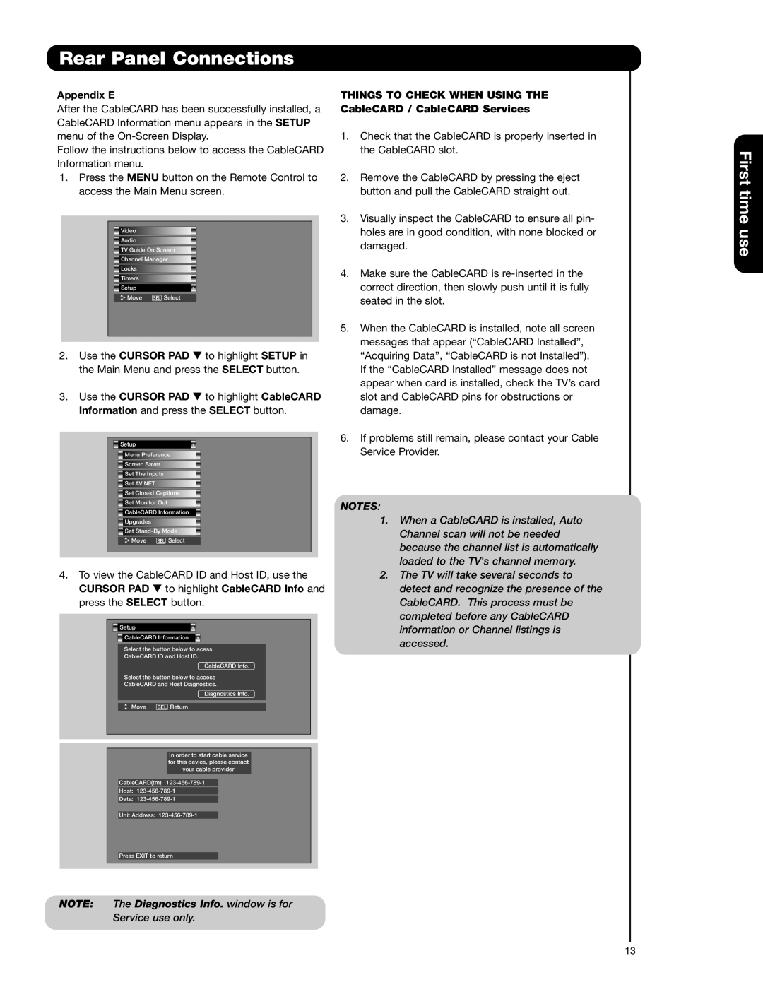 Hitachi 42HDX62A, 55HDX62 important safety instructions Appendix E, Information and press the Select button 