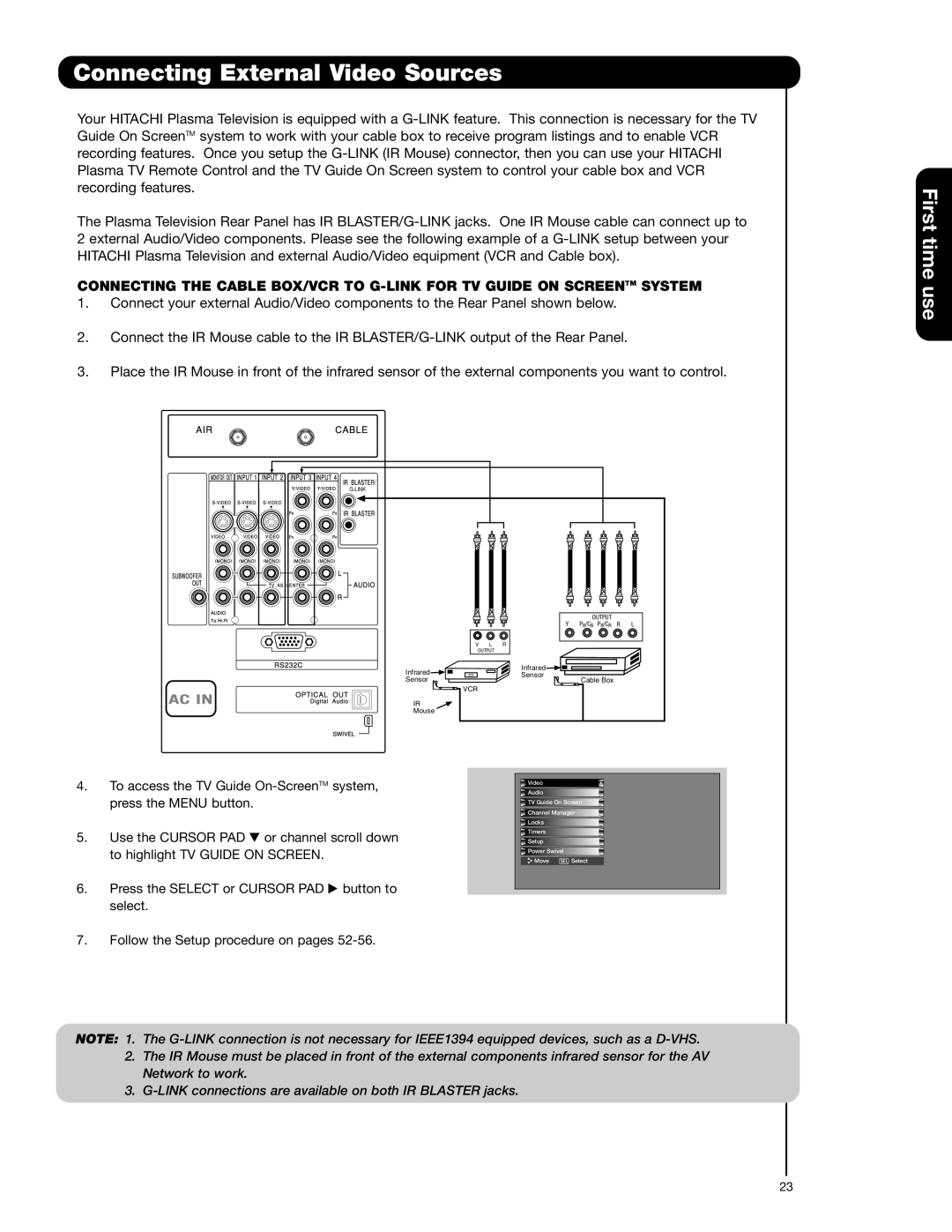 Hitachi 55HDX62, 42HDX62A important safety instructions Output C B P R/C R R 