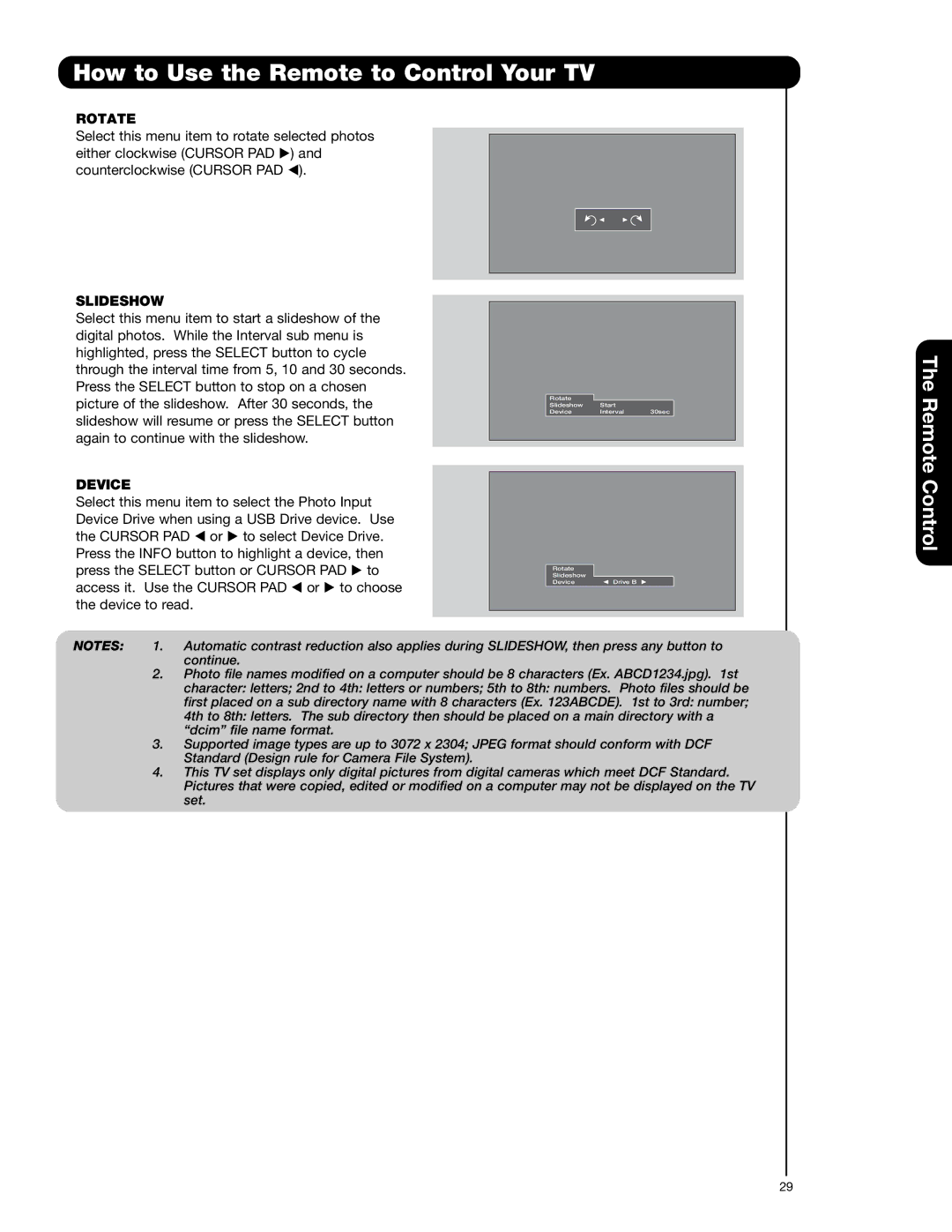 Hitachi 55HDX62, 42HDX62A important safety instructions Rotate 