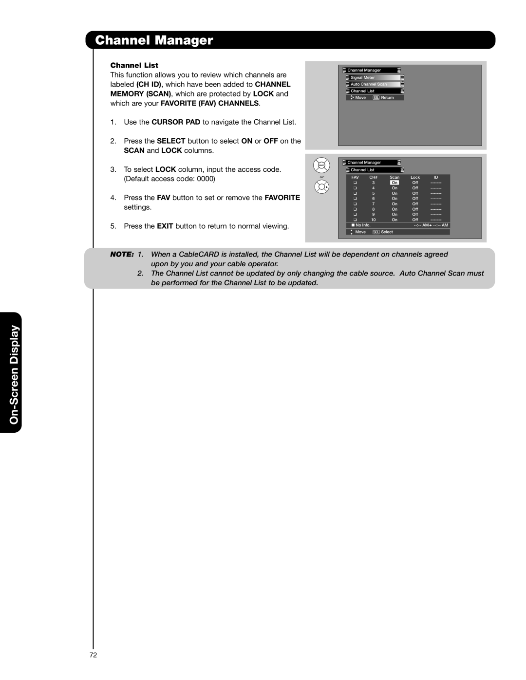 Hitachi 42HDX62A, 55HDX62 important safety instructions Channel List, Which are your Favorite FAV Channels 