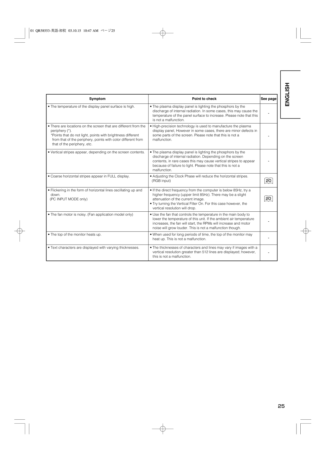 Hitachi 42PD5000 user manual 01 QR58553-英語-初校03.10.15 1047 AM ページ25 