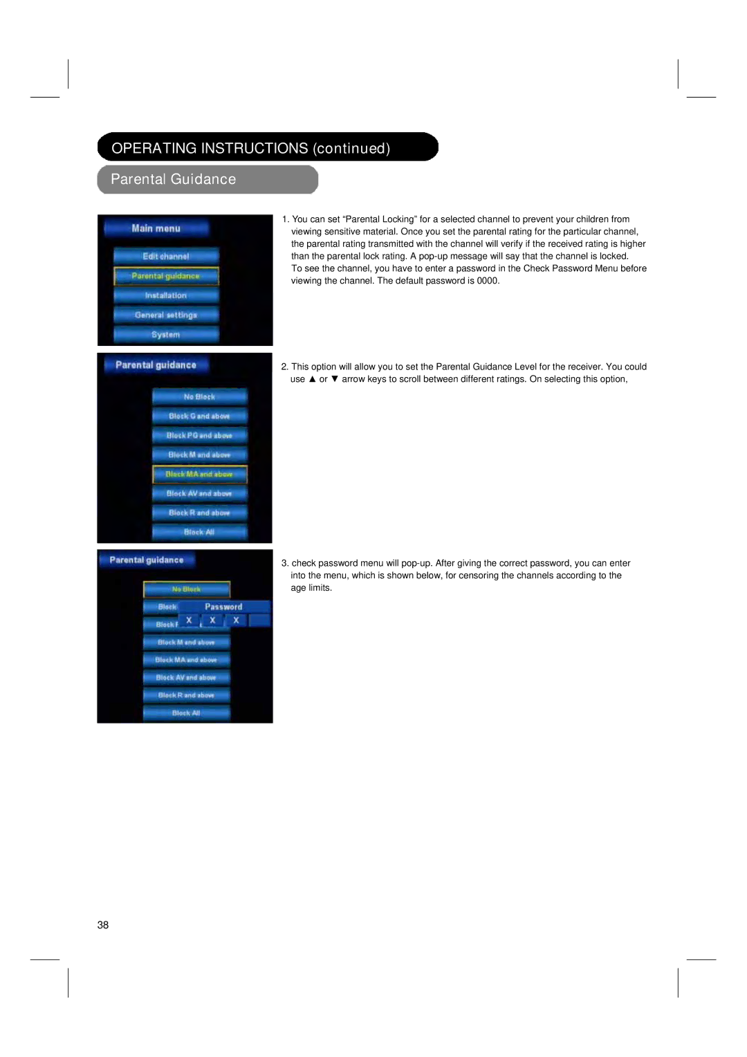 Hitachi 42PD580DTA user manual Operating Instructions Parental Guidance 