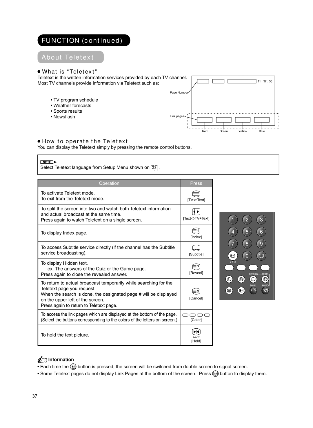 Hitachi 42PD8800TA user manual Function About Teletext, What is Teletext, How to operate the Teletext 