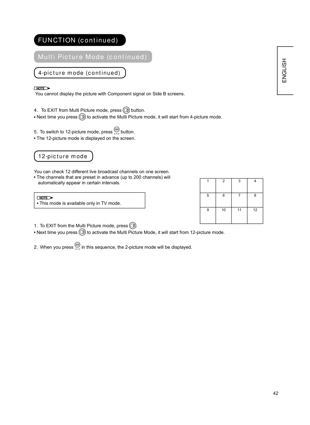 Hitachi 42PD8800TA user manual Function Multi Picture Mode 