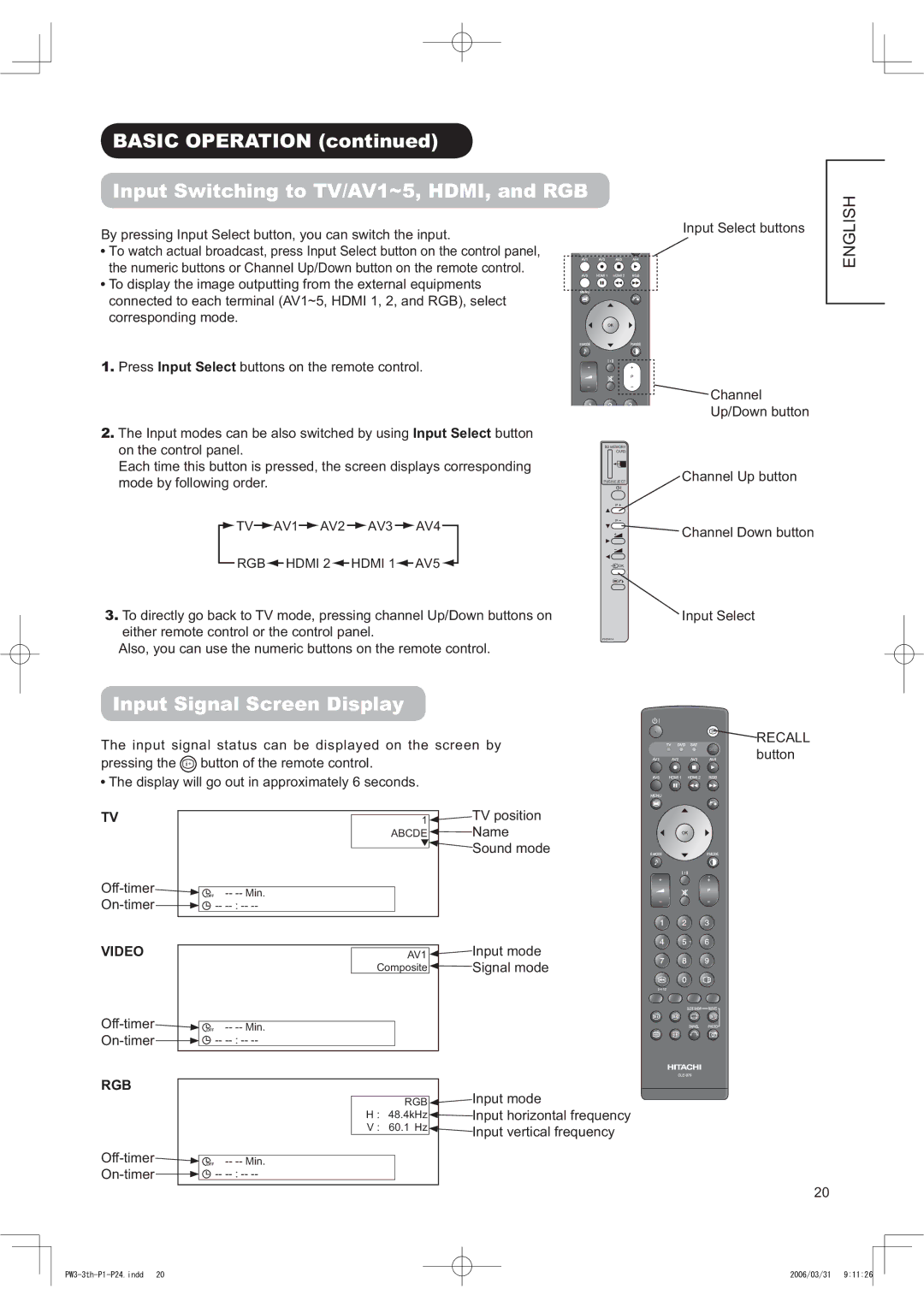 Hitachi 42PD8900TA manual QSXW6LJQDO6FUHHQLVSOD, 2IIWLPHU 