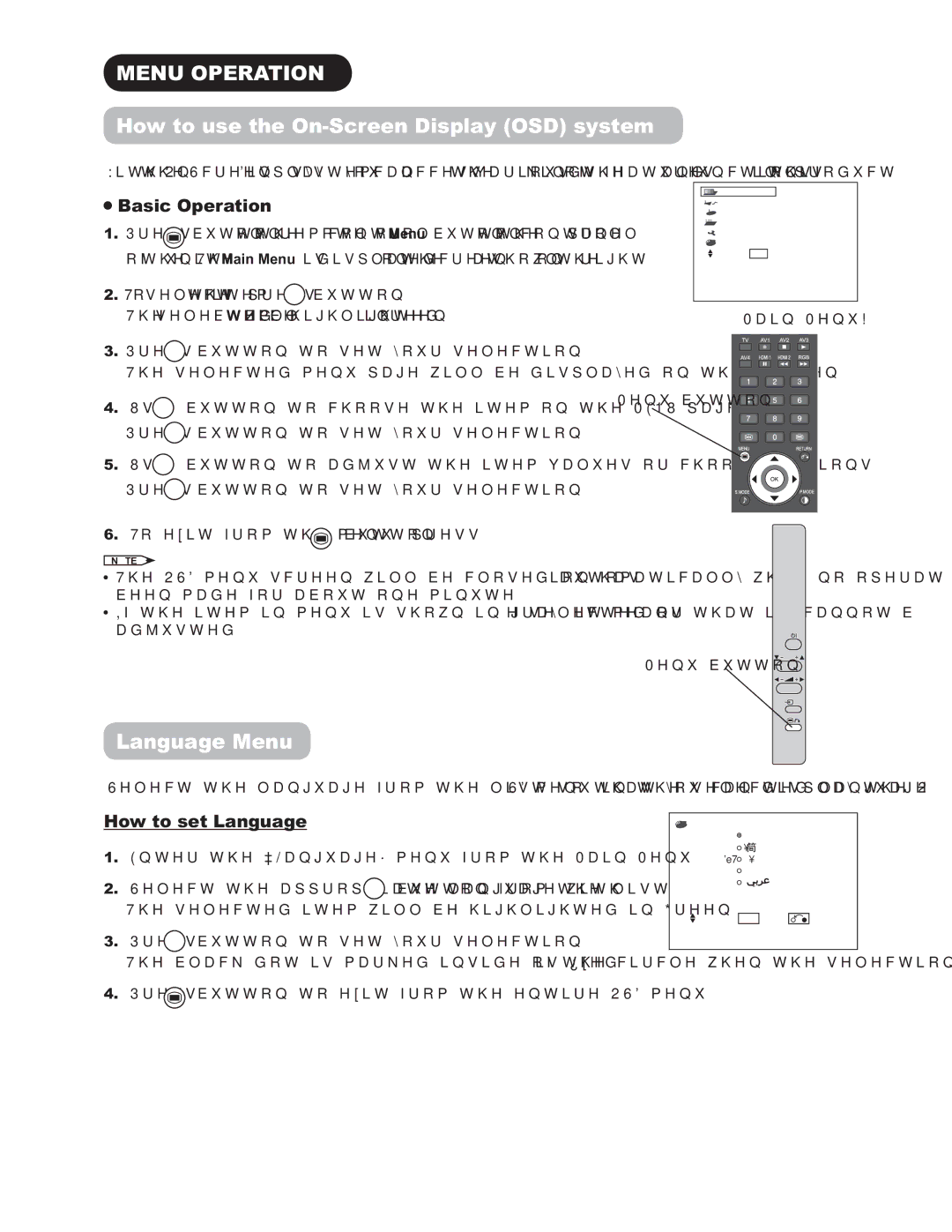 Hitachi 42PD9500TA manual 018235$7,21, +RZWRXVHWKH2Q6FUHHQLVSOD\26V\VWH, DQJXDJH0HQX, %DVLF2SHUDWLRQ 