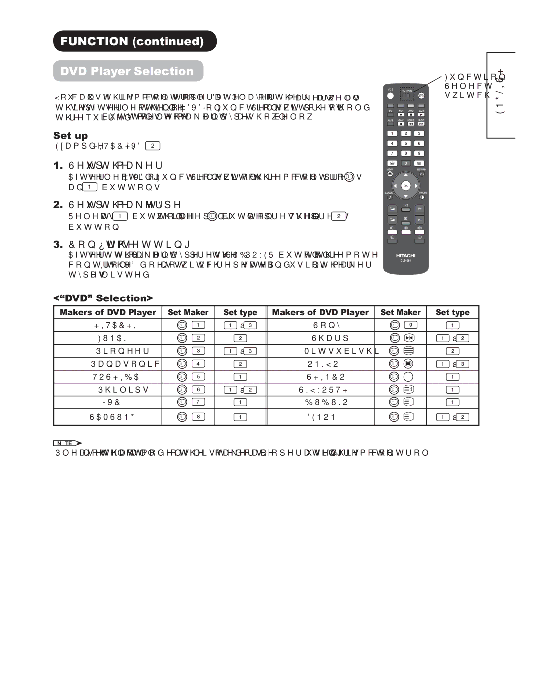 Hitachi 42PD9500TA manual 3OD\HU6HOHFWLRQ, 6HWXS, Exwwrq, Vzlwfk 