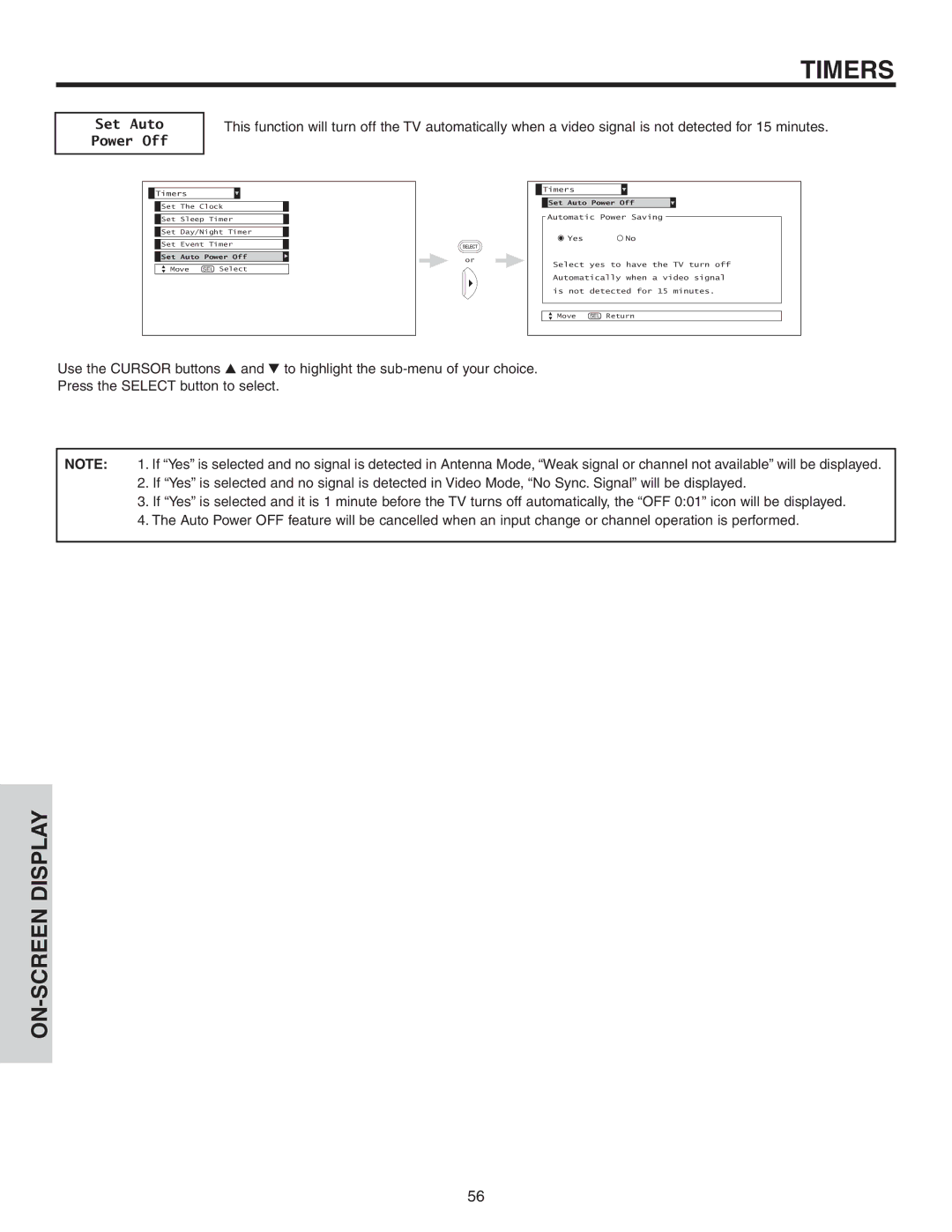 Hitachi 42V52 important safety instructions Set Auto Power Off 