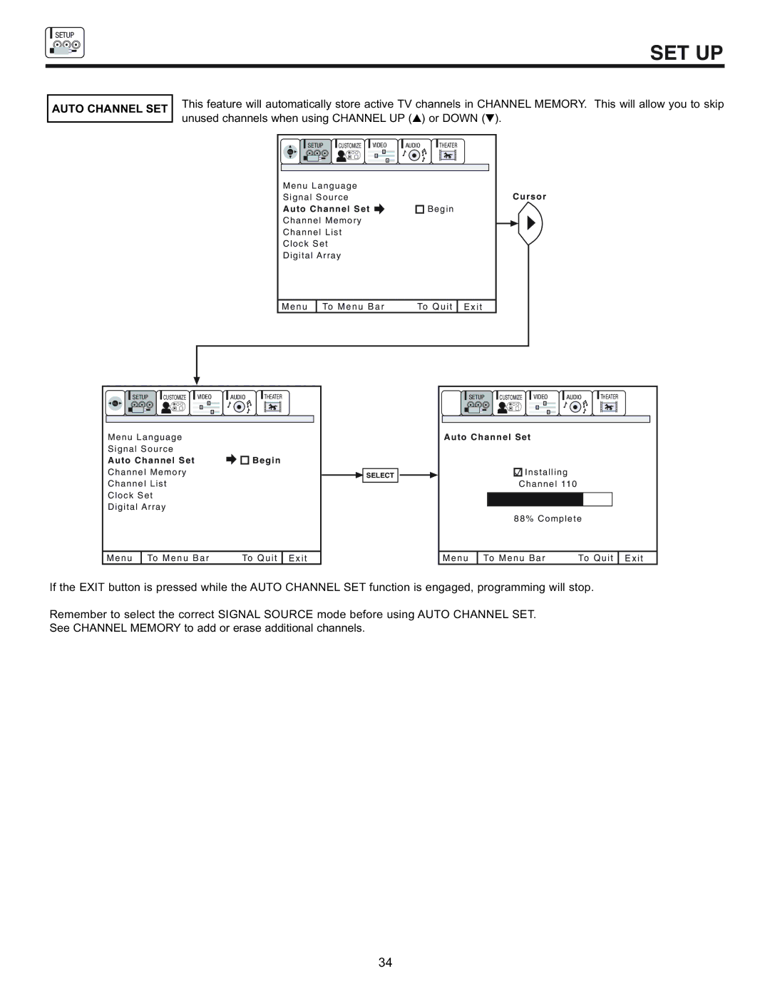 Hitachi 43GX10B, 50DX10B, 50GX30B, 60DX10B important safety instructions Auto Channel SET 