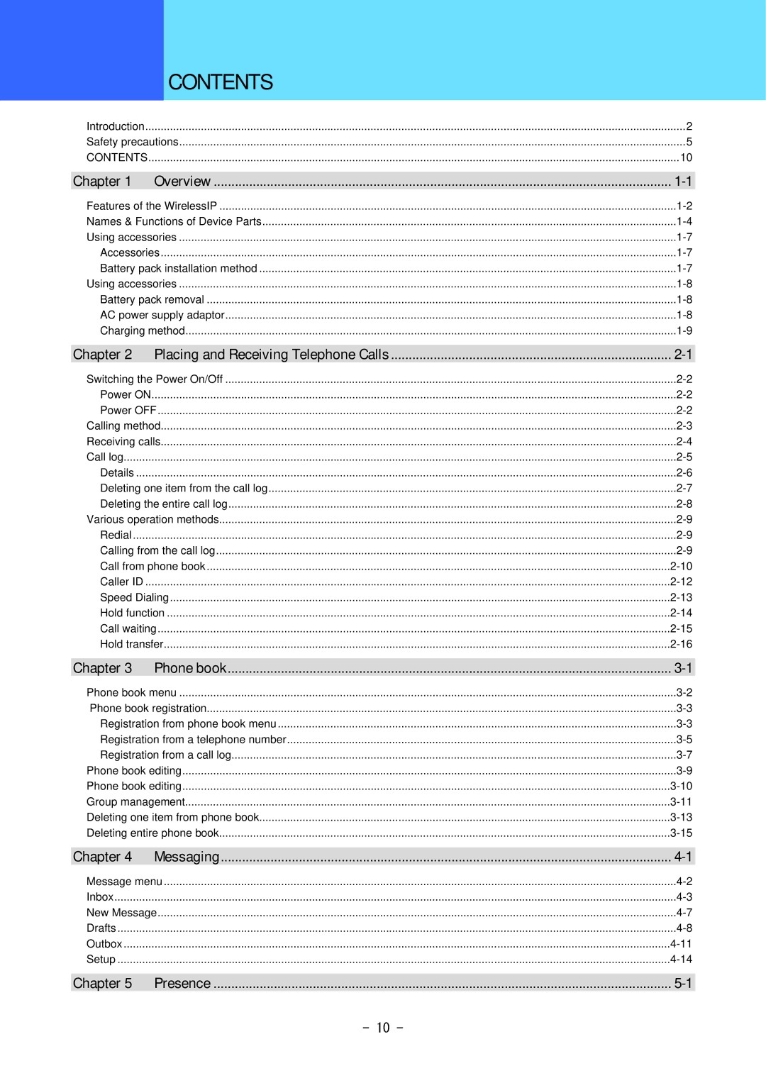 Hitachi 5000 user manual Contents 