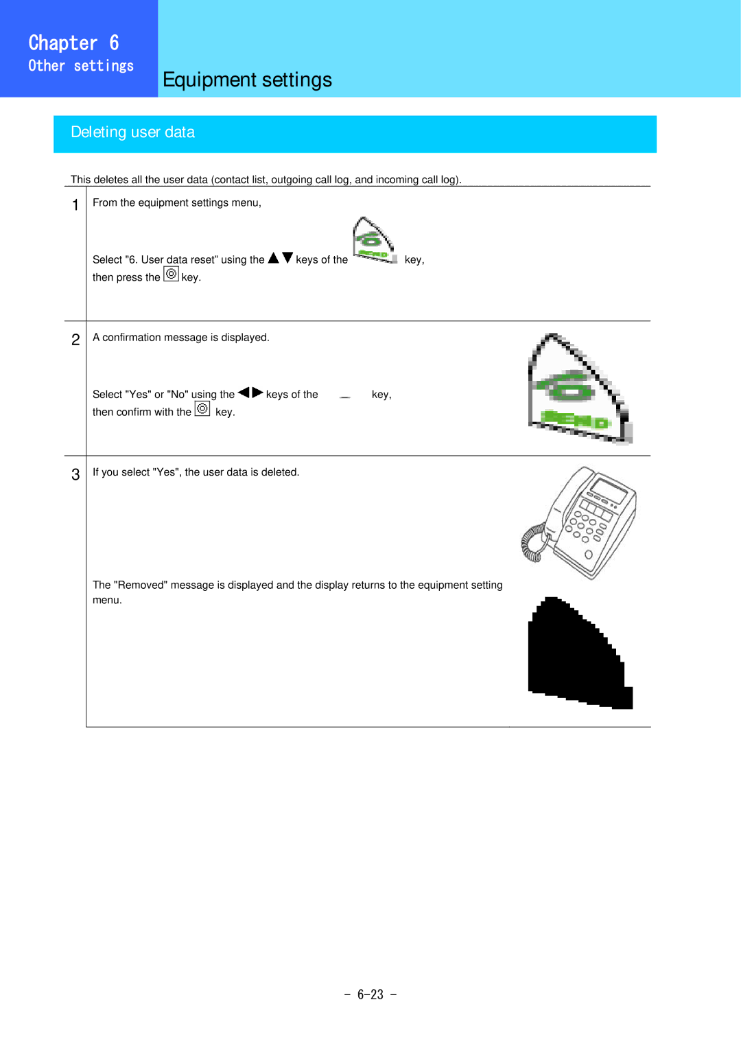 Hitachi 5000 user manual Deleting user data 