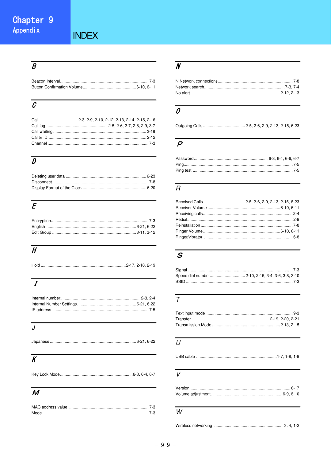 Hitachi 5000 user manual Appendix Index 