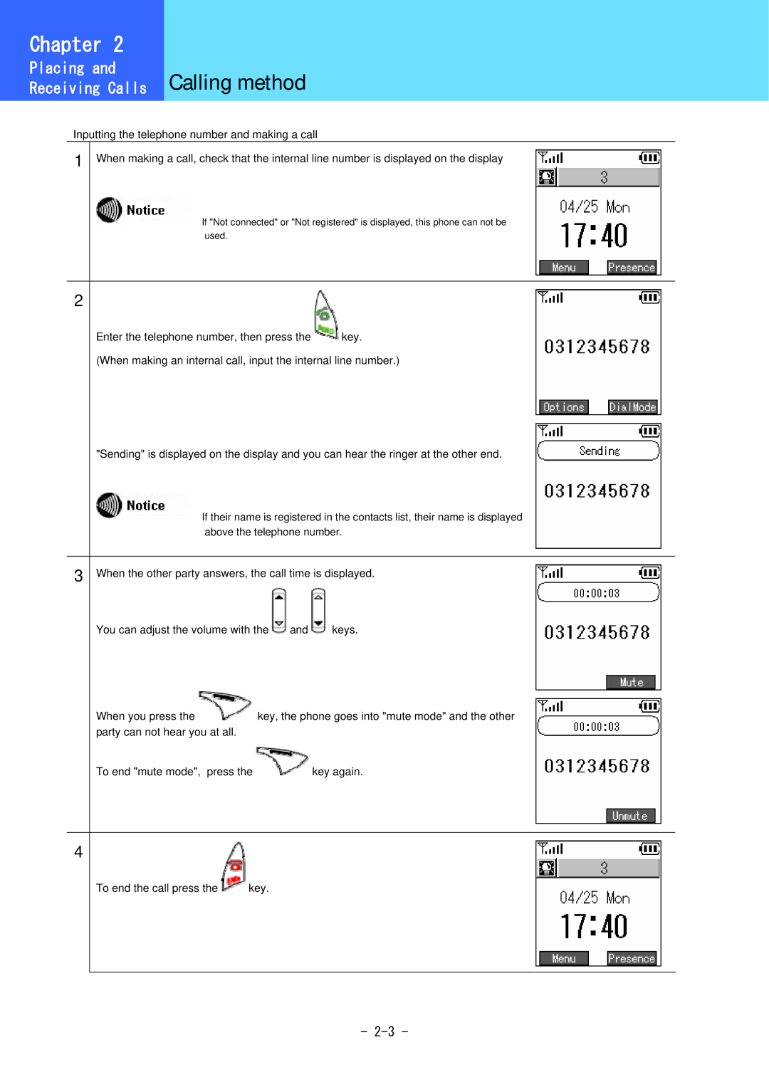 Hitachi 5000 user manual Calling method 