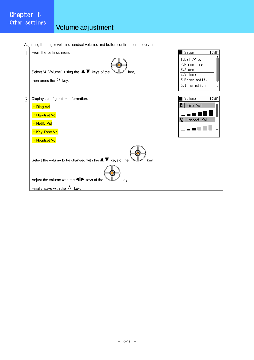 Hitachi 5000 user manual Volume adjustment 