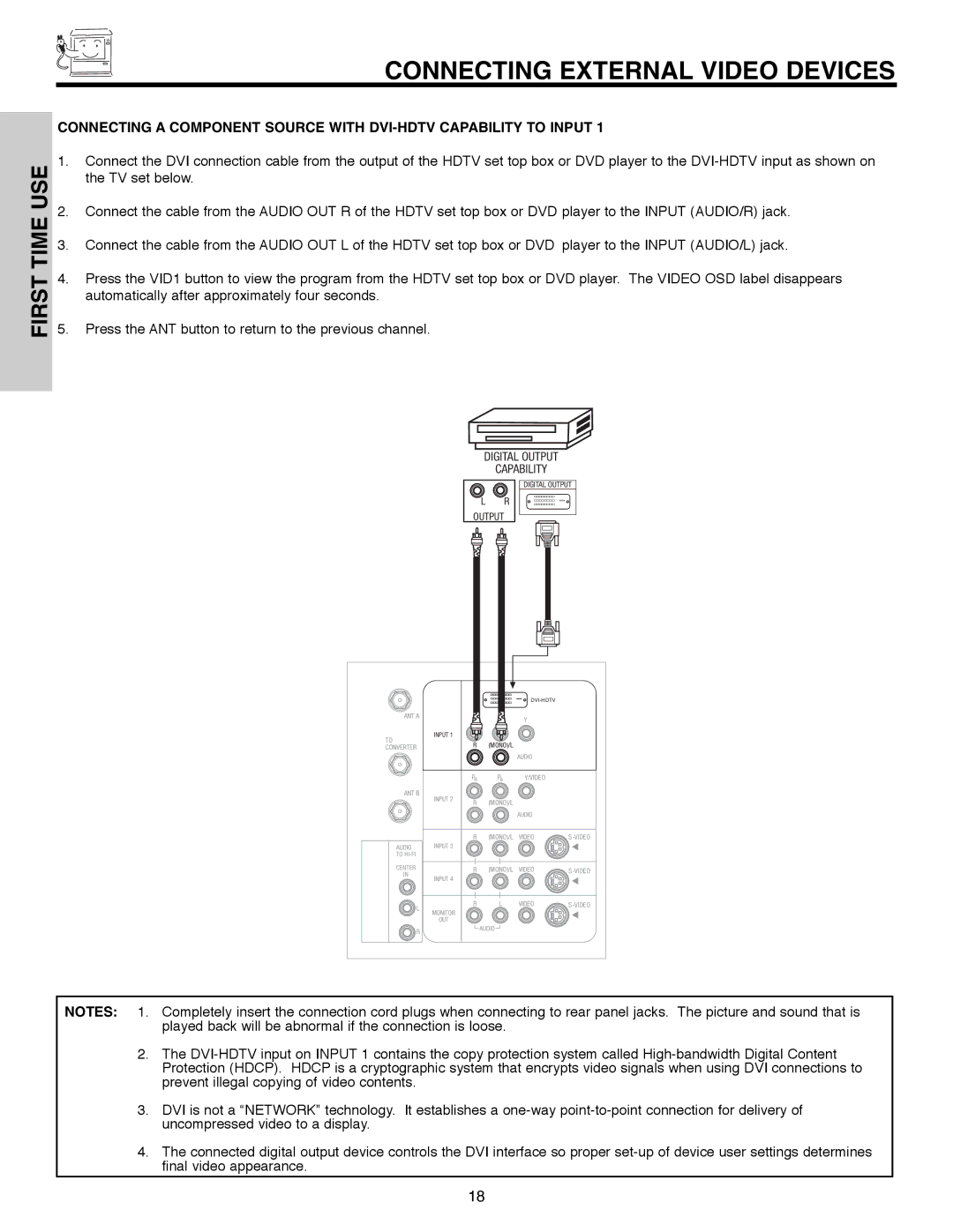 Hitachi 50C10E important safety instructions Digital Output Capability 