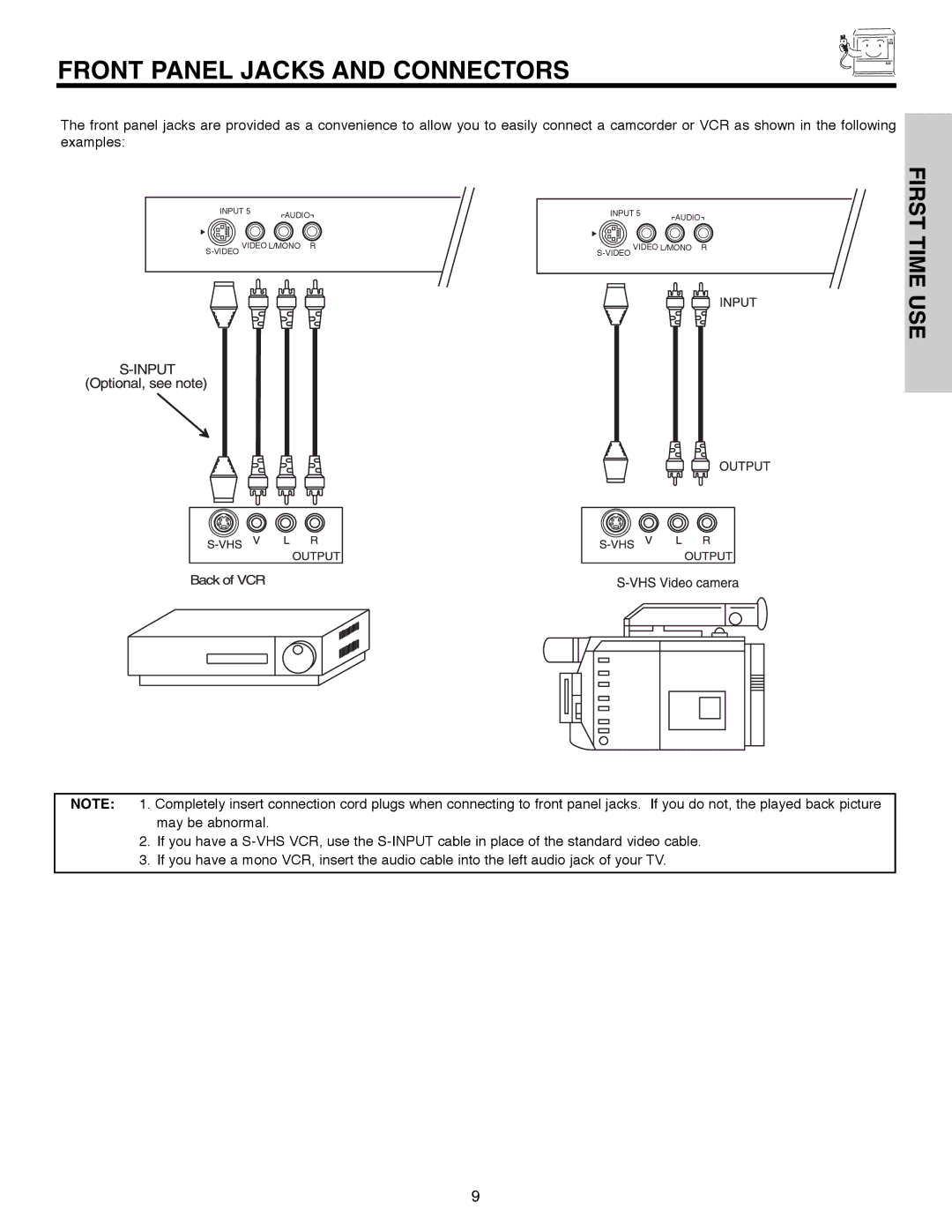 Hitachi 50C10E important safety instructions Front Panel Jacks and Connectors 