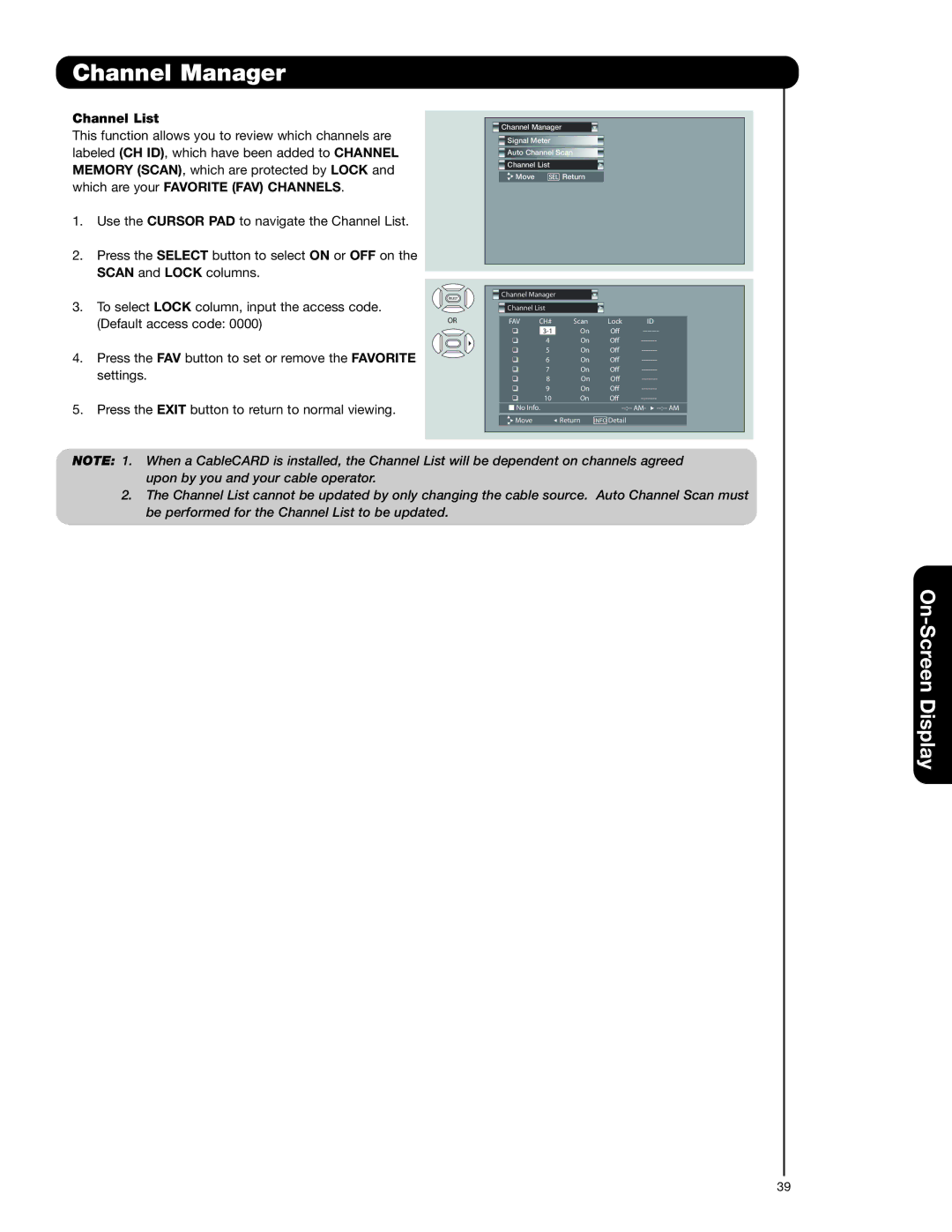 Hitachi 50C20A important safety instructions Channel List, Which are your Favorite FAV Channels 