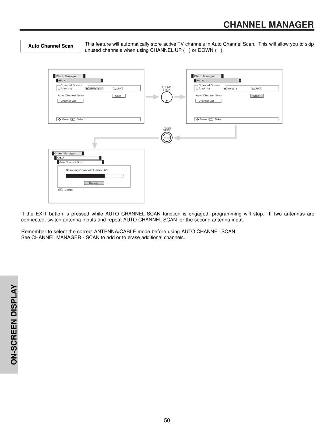 Hitachi 32HDT50, 50HDT50, 42HDT50 important safety instructions Auto Channel Scan 