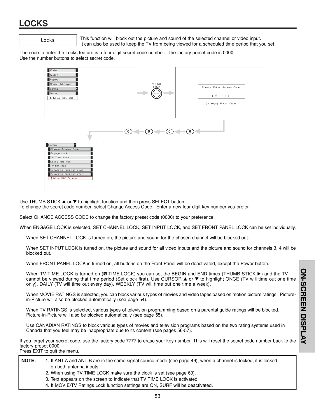 Hitachi 32HDT50, 50HDT50, 42HDT50 important safety instructions Locks 